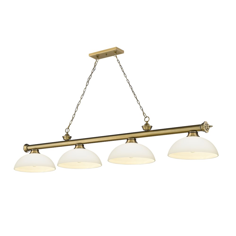 Z-Lite Cordon 4 Light Billiard, Steel Frame, Matte Opal Shade Color