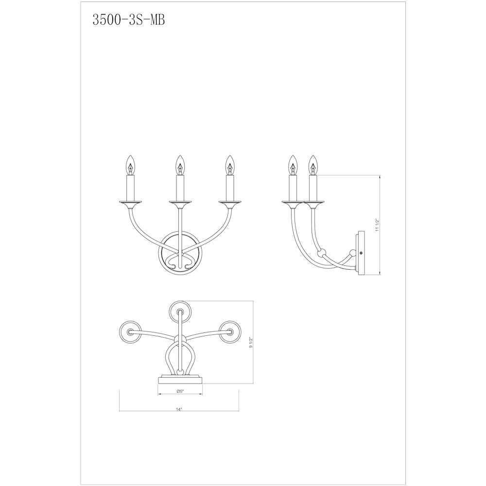 Z-Lite 3 Light Wall Sconce