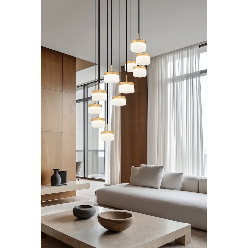 Z-Lite 11 Light Chandelier, Modern Gold