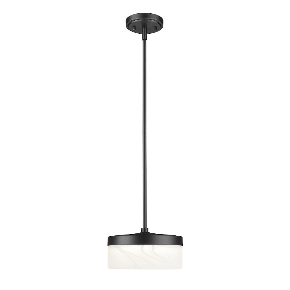 Z-Lite 1 Light Pendant, Matte Black