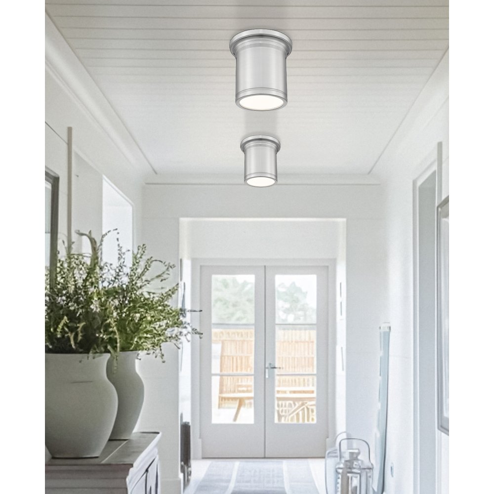Z-Lite 1 Light Flush Mount, Brushed Nickel