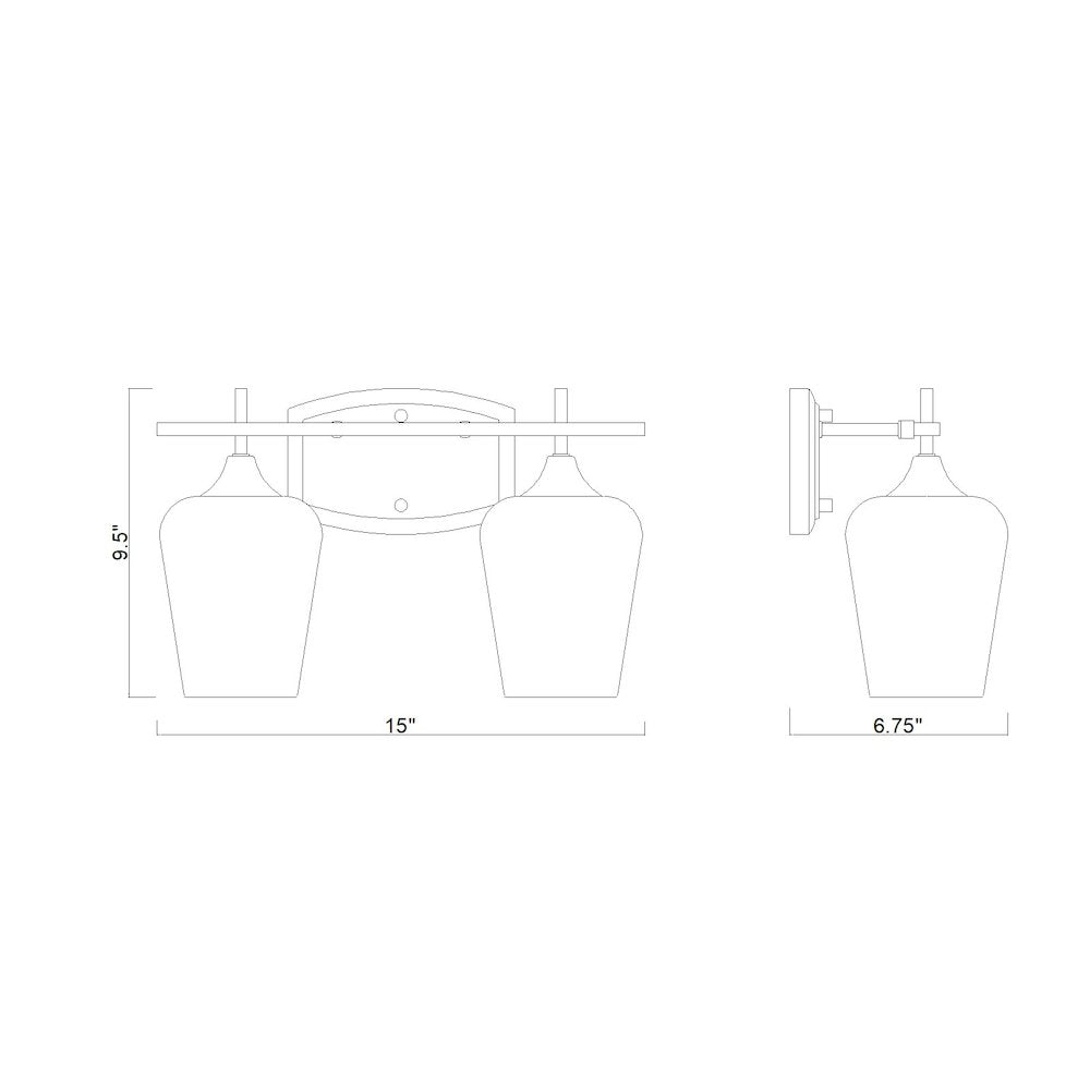Z-Lite 2 Light Vanity, Burnished Brass