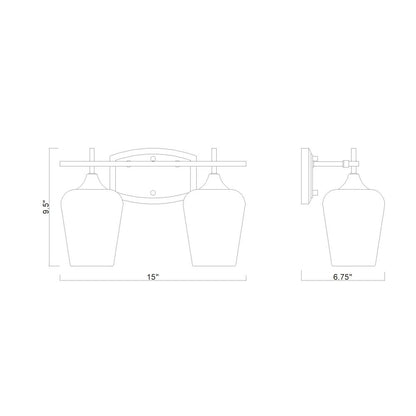 Z-Lite 2 Light Vanity, Burnished Brass