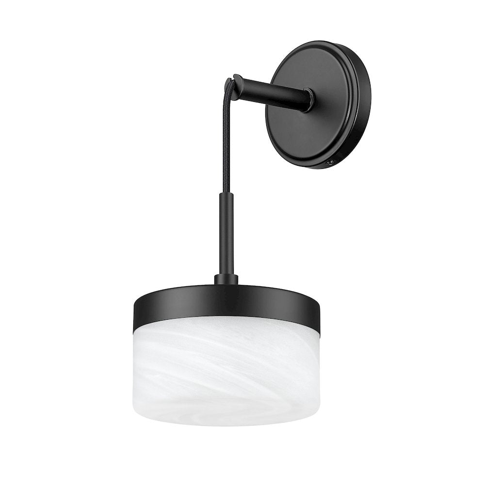 Z-Lite 1 Light Wall Sconce, Matte Black