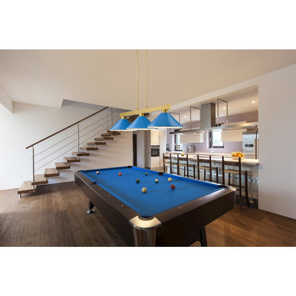 Z-Lite Cobalt 3 Light Billiard, Steel Frame, Electric Blue Shade Color