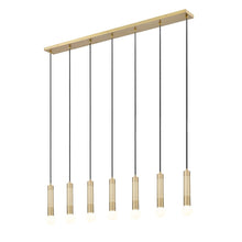 Z-Lite Stari 7 Light Linear Chandelier in Modern Gold color, Steel frame