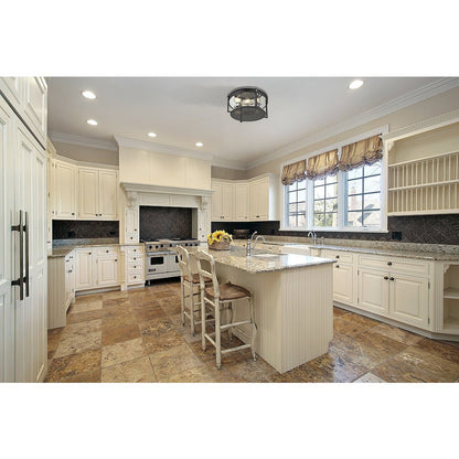 Z-Lite 3 Light Flush Mount, Matte Black + Chrome Frame Finish