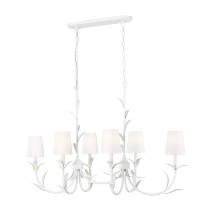 Z-Lite 6 Light Linear Chandelier, Textured White