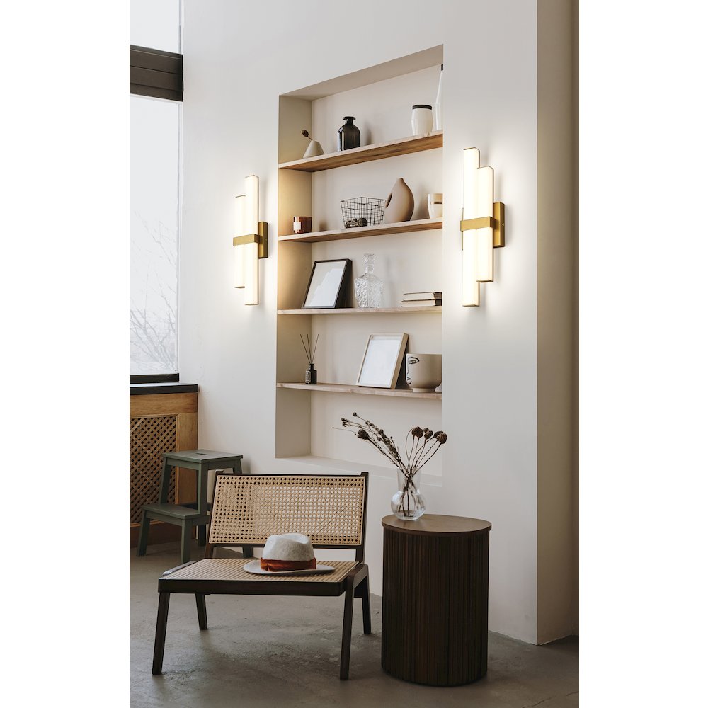 Z-Lite Zane 2 Light Vanity in Modern Gold Frame Finish