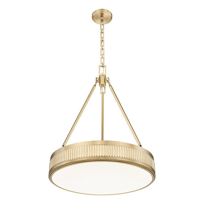 Z-Lite 3 Light Pendant, Modern Gold