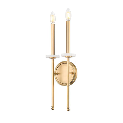 Z-Lite 2 Light Wall Sconce, Mordern Gold