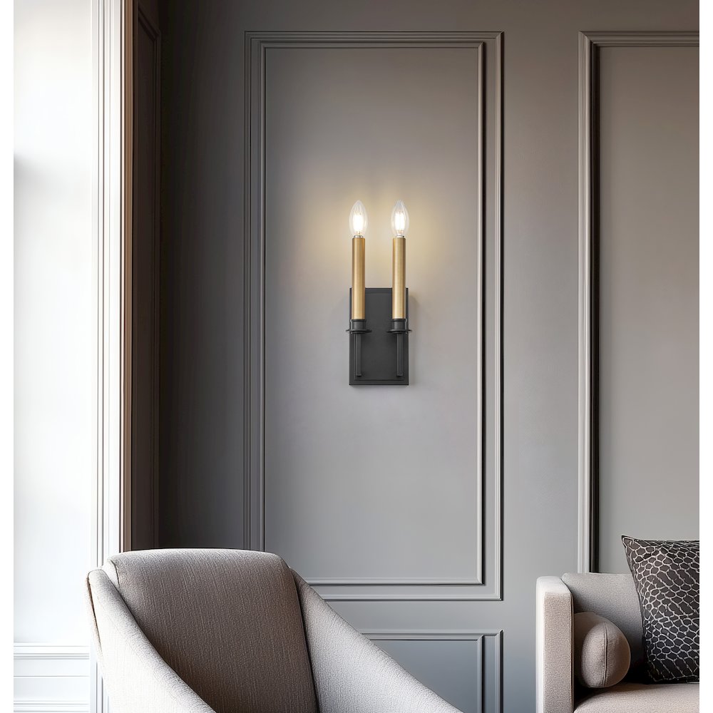 Z-Lite 1 Light Wall Sconce, Matte Black