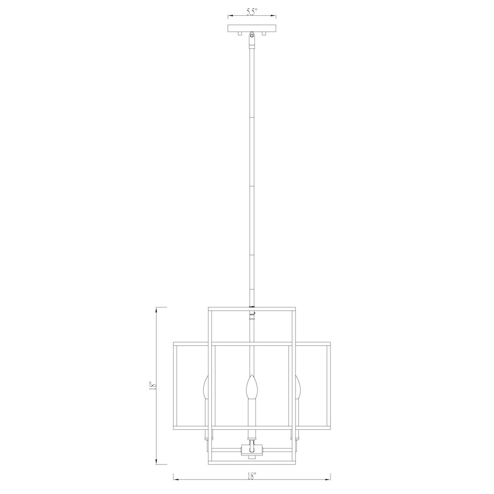 Z-Lite Titania 4 Light Chandelier, Matte Black