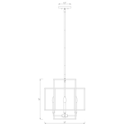 Z-Lite Titania 4 Light Chandelier, Matte Black