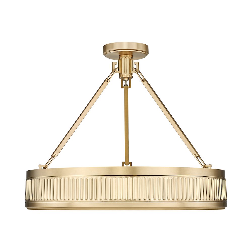 Z-Lite 3 Light Semi Flush Mount, Modern Gold