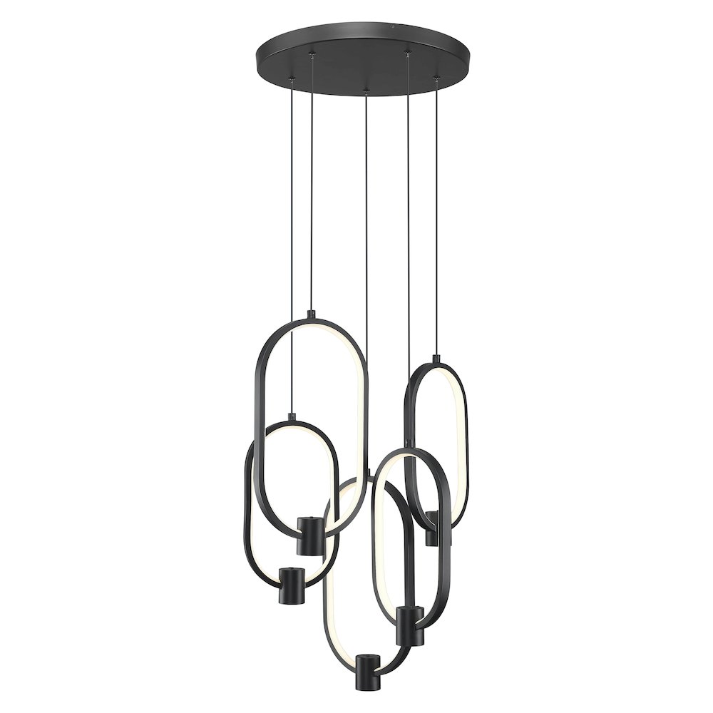 Z-Lite 5 Light Chandelier, Matte Black
