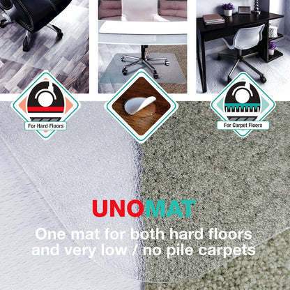 Rectangular Polycarbonate Chair Mat Hard Floors and Carpet Tiles - 48" x 53"
