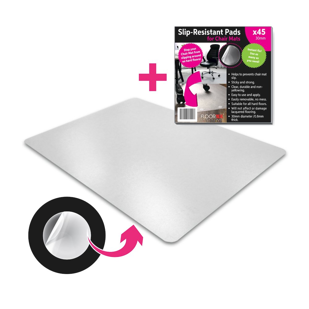 Rectangular Polycarbonate Chair Mat Hard Floors and Carpet Tiles - 48" x 53"