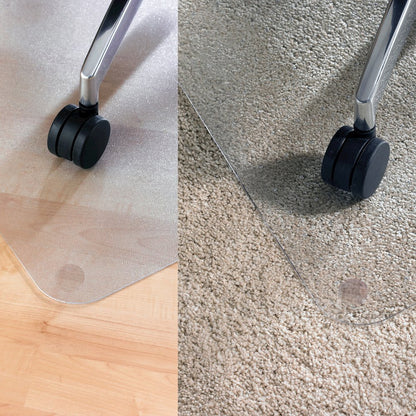 Rectangular Polycarbonate Chair Mat Hard Floors and Carpet Tiles - 48" x 53"