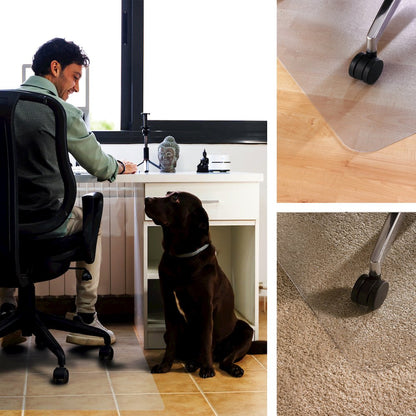 Rectangular Polycarbonate Chair Mat Hard Floors and Carpet Tiles - 48" x 53"