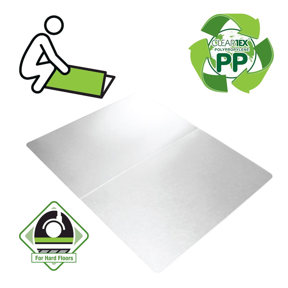 Rectangular Anti-Slip Foldable Chair Mat for Hard Floors - 46" x 57"