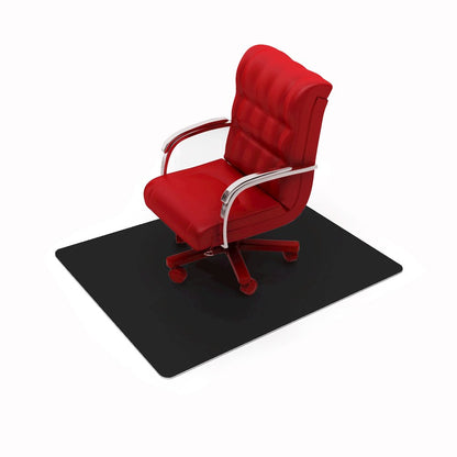 Black Vinyl Rectangular Chair Mat for Hard Floor - 29.5" x 47"