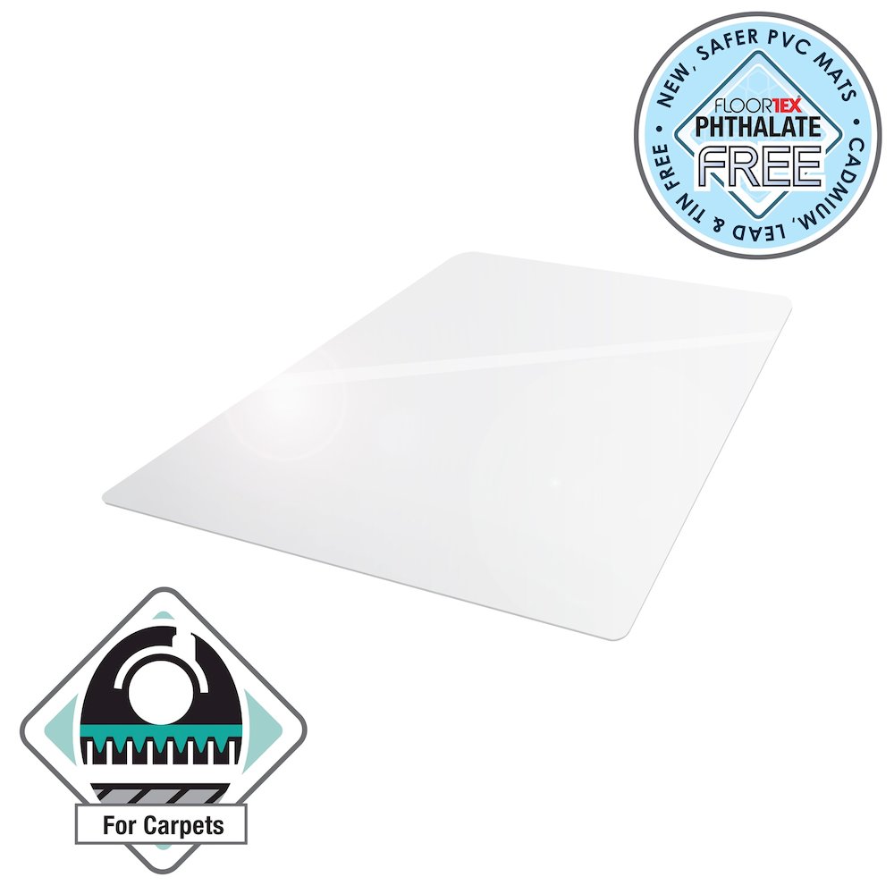 Vinyl Rectangular Chair Mat for Carpets up to 3/8" - 48" x 60"