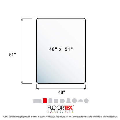Rectangular Chair Mat with Anti-Slip Backing for Hard Floors - 48" x 51"