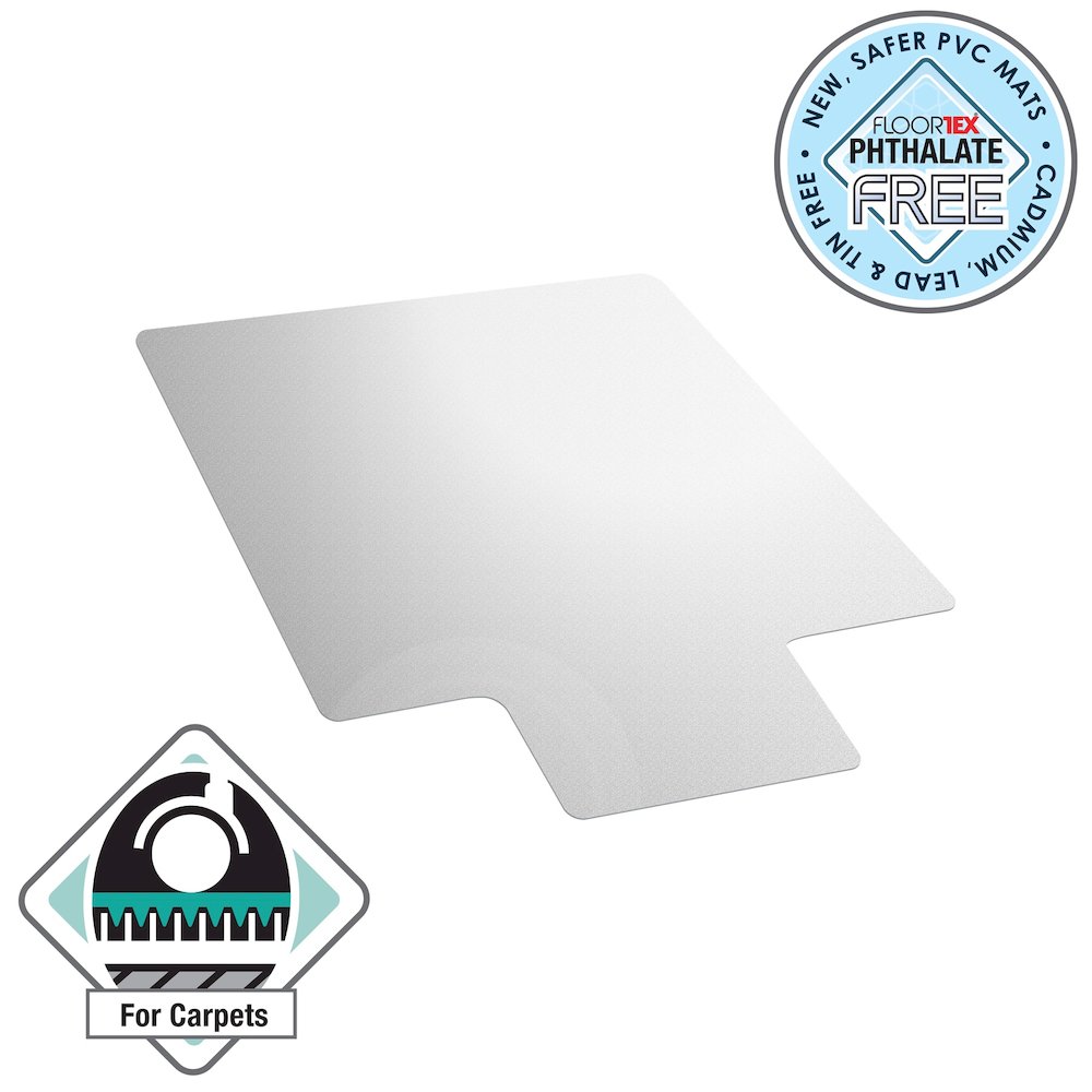 Vinyl Lipped Chair Mat for Carpets up to 3/8" - 45" x 53"