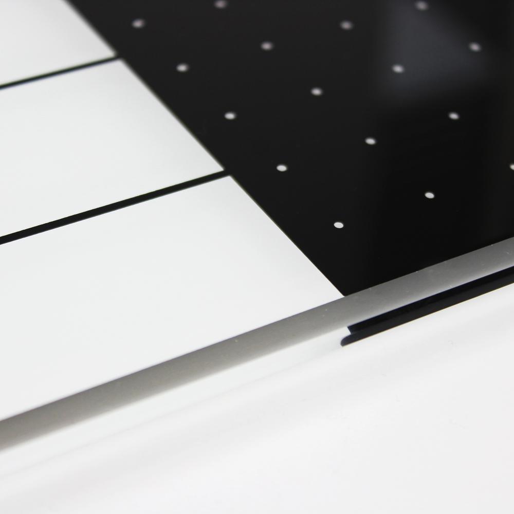 Glacier White & Black Plan & Grid Glass Dry Erase Board - 14" x 14"