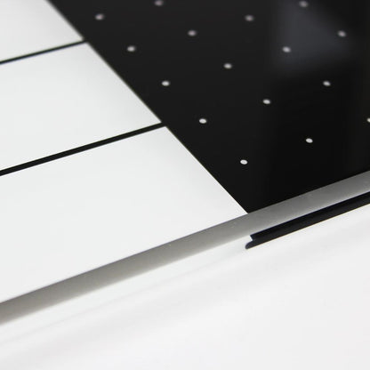 Glacier White & Black Plan & Grid Glass Dry Erase Board - 14" x 14"