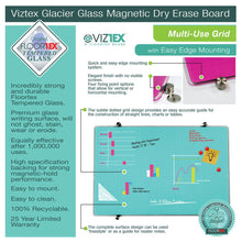 Glacier Black Multi-Purpose Grid Glass Dry Erase Board 24" x 36"