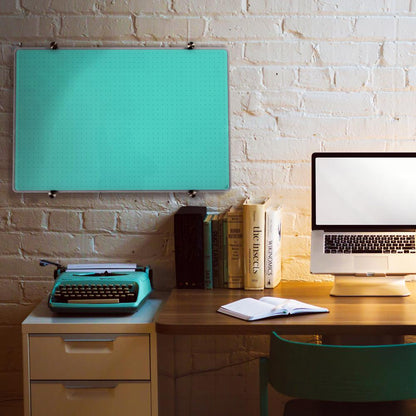 Glacier Teal Multi-Purpose Grid Glass Dry Erase Board 24" x 36"