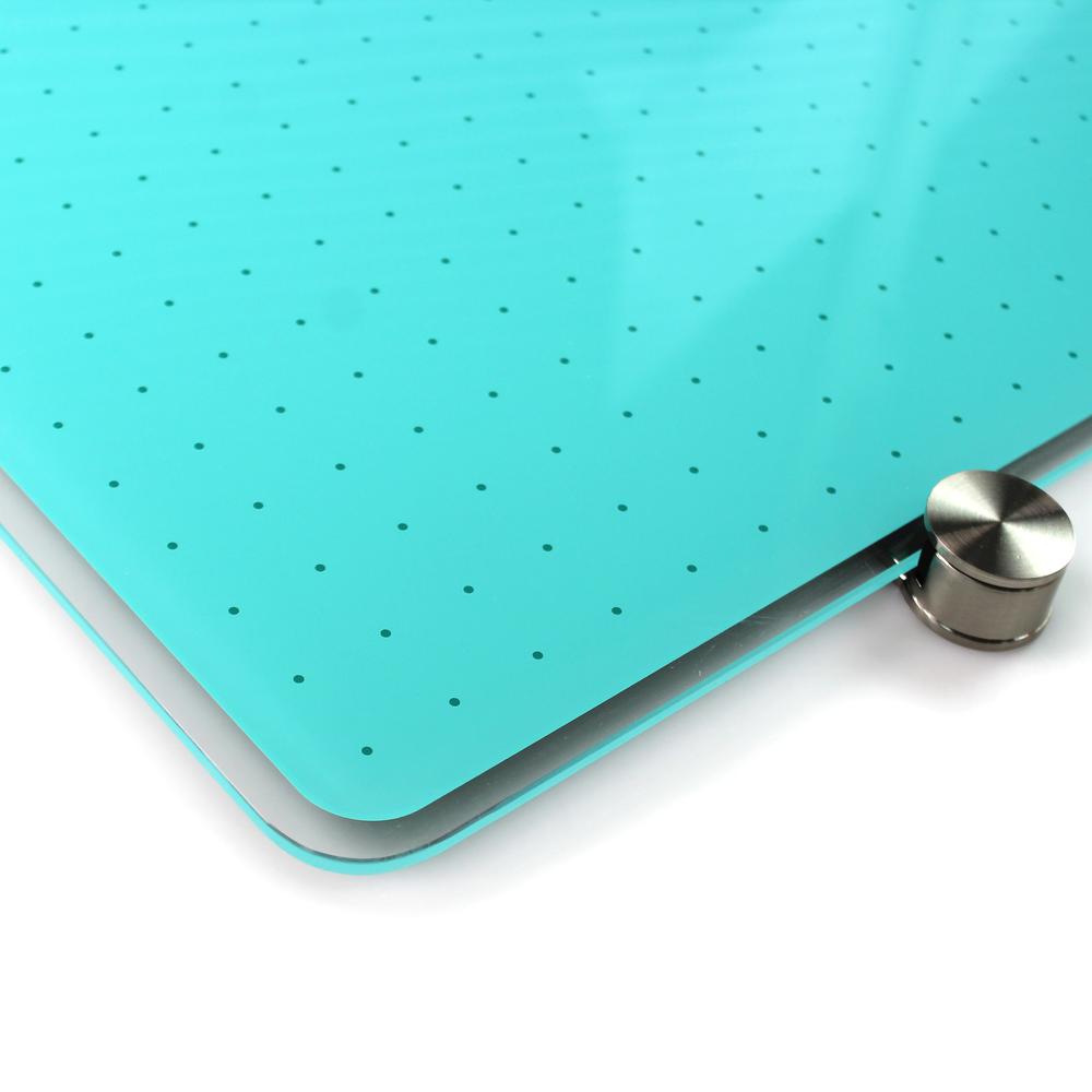 Glacier Teal Multi-Purpose Grid Glass Dry Erase Board 24" x 36"