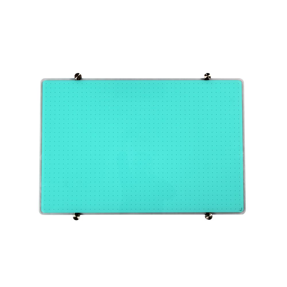 Glacier Teal Multi-Purpose Grid Glass Dry Erase Board 30" x 40"