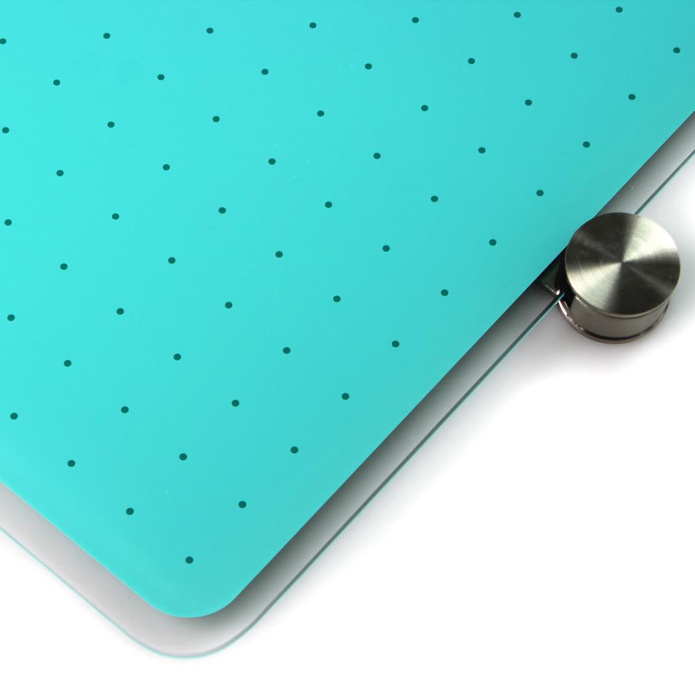 Glacier Teal Multi-Purpose Grid Glass Dry Erase Board 30" x 40"
