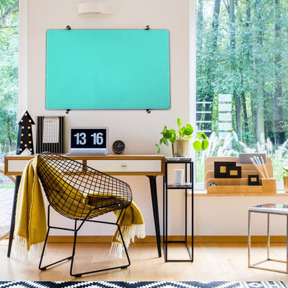 Glacier Teal Multi-Purpose Grid Glass Dry Erase Board 30" x 40"