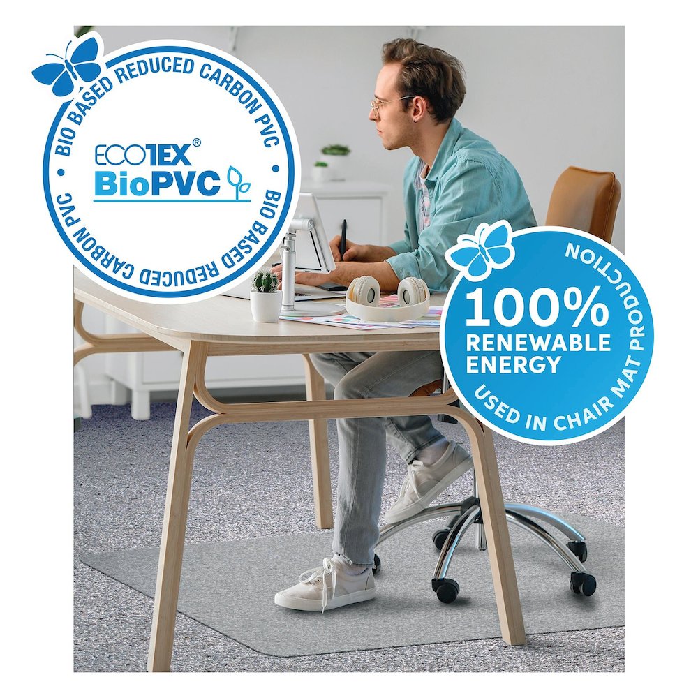 Rectangular Chair Mat for Low Pile Carpets up to 1/4" Thick - 29" x 47"