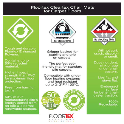 Rectangular Chair Mat for Carpets up to 3/8" - 48" x 60"