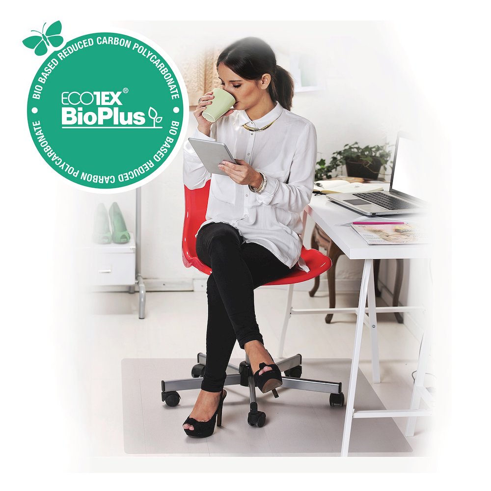 Ecotex® BioPlus Rectangular Polycarbonate Chair Mat for Hard Floors - 46" x 60"