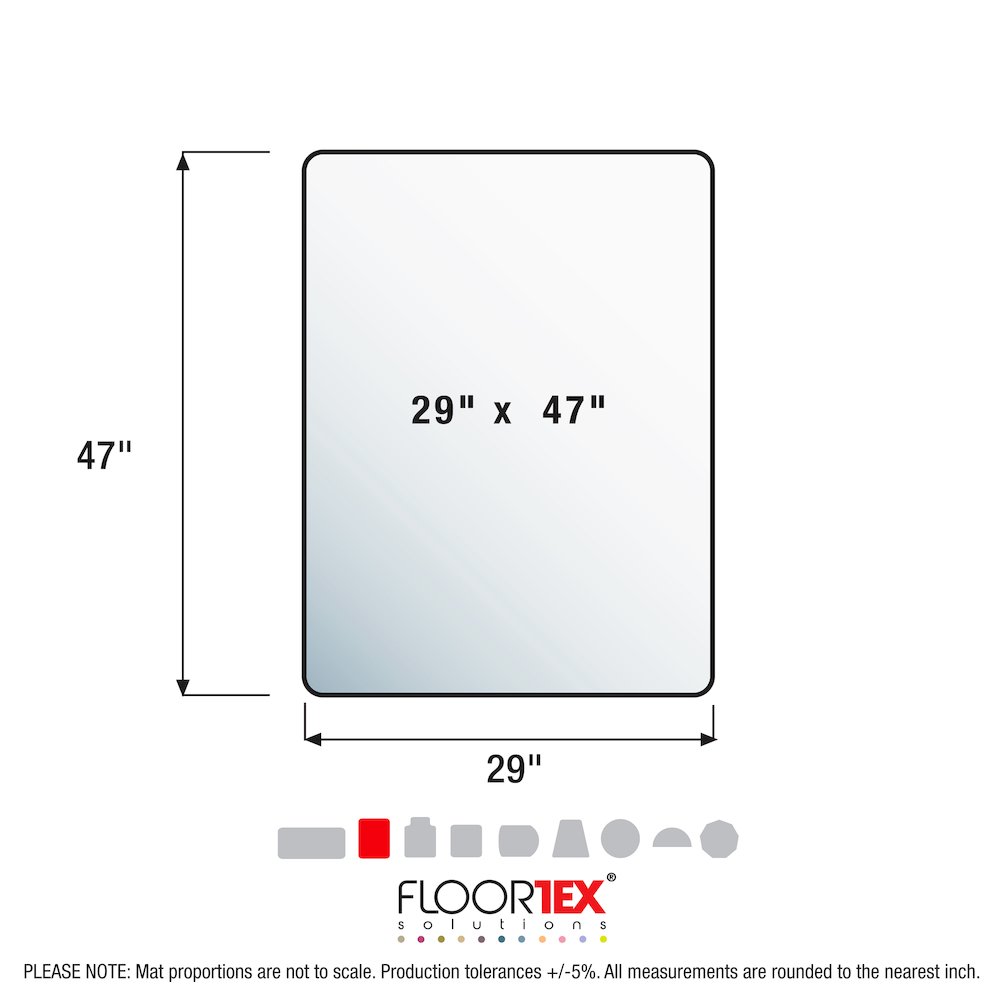 Rectangular Chair Mat for Low/Standard Pile Carpets - 29" x 47"