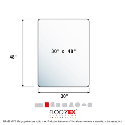 Cleartex® Enhanced Polymer Rectangular Chair Mat for Hard Floors - 30" x 48"