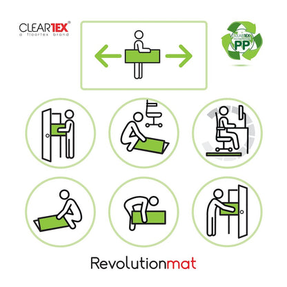 Cleartex Polypropylene Rectangular Foldable Chair Mat for Carpets - 46" x 57"