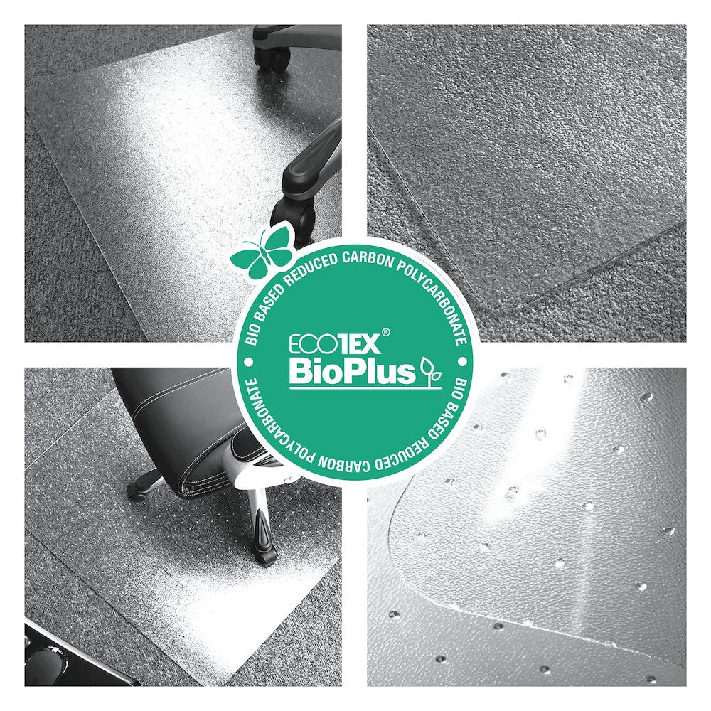 Rectangular Chair Mat for Low / Medium Pile Carpets up to 1/2" thick - 45" x 53"