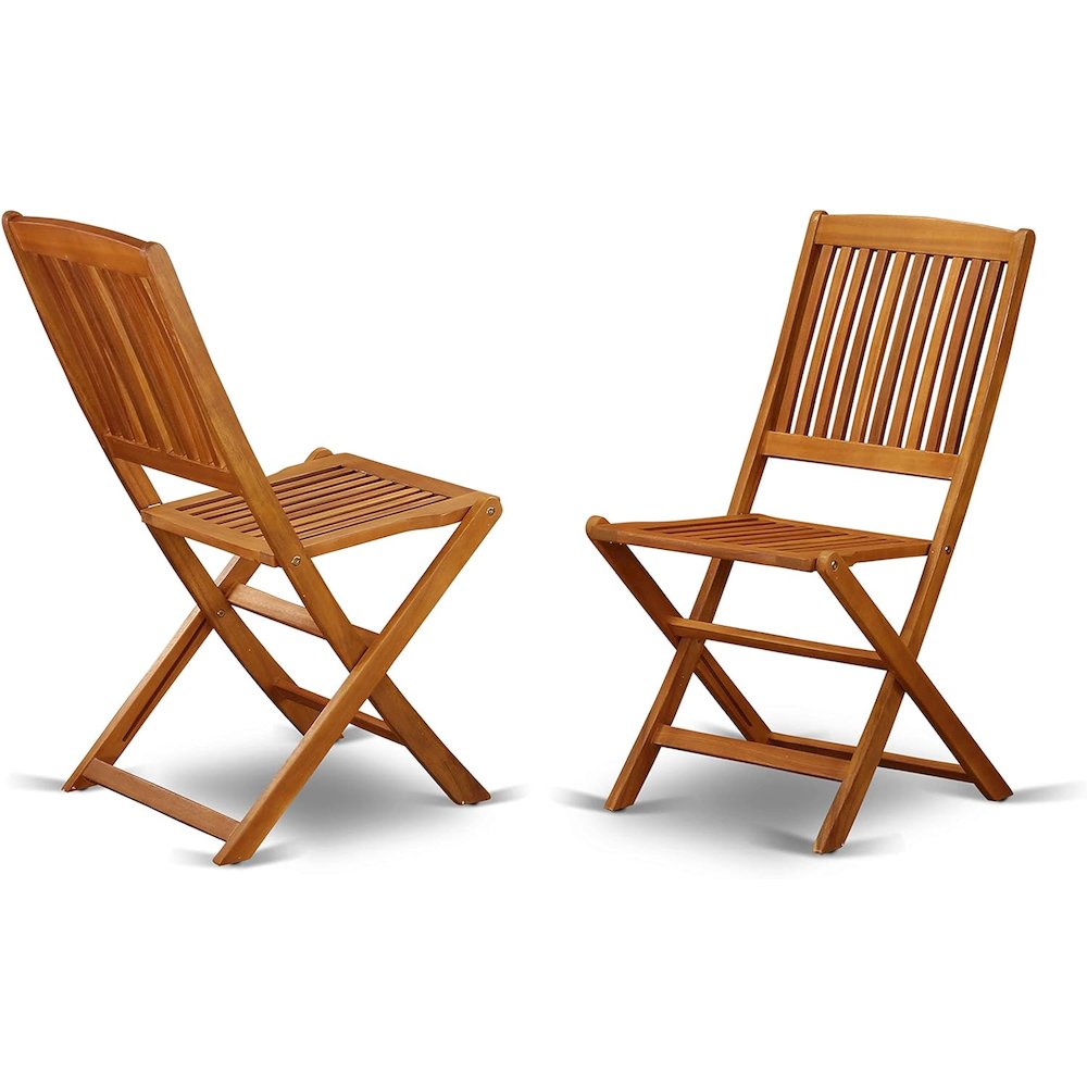 AECM5CWNA - 5 Piece Modern Garden Set - A Wonderful Modern Table with 4 Arm Less Patio Chairs- Natural Oil Finish