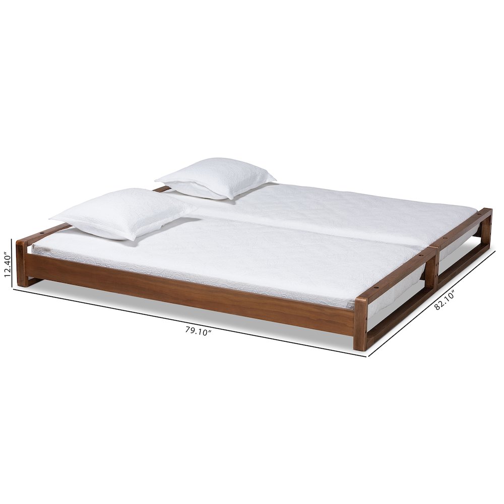 Baxton Studio Klara Walnut Finished Wood Expandable Twin to King Size Bed Frame