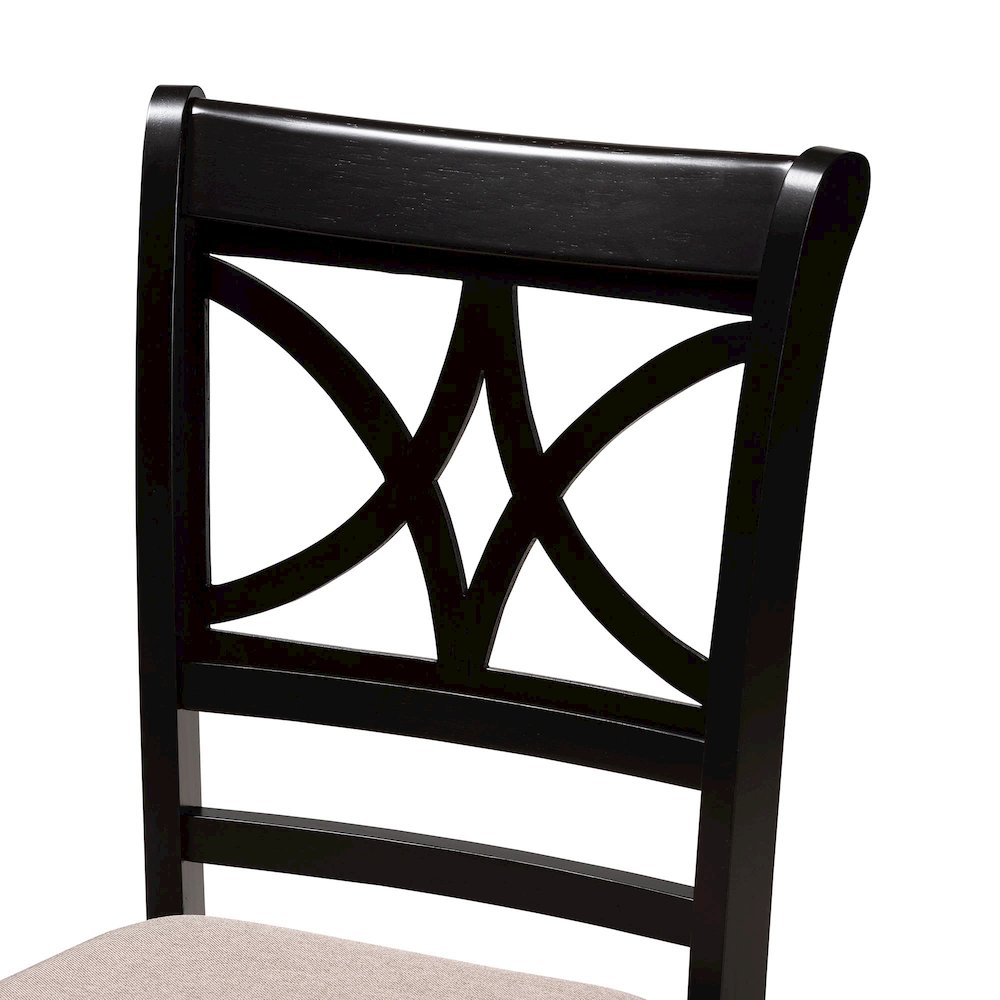 Julia 5-Piece Dining Set, Mid-Century Modern Round Table, Chair Set, Sand