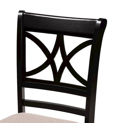 Julia 5-Piece Dining Set, Mid-Century Modern Round Table, Chair Set, Sand