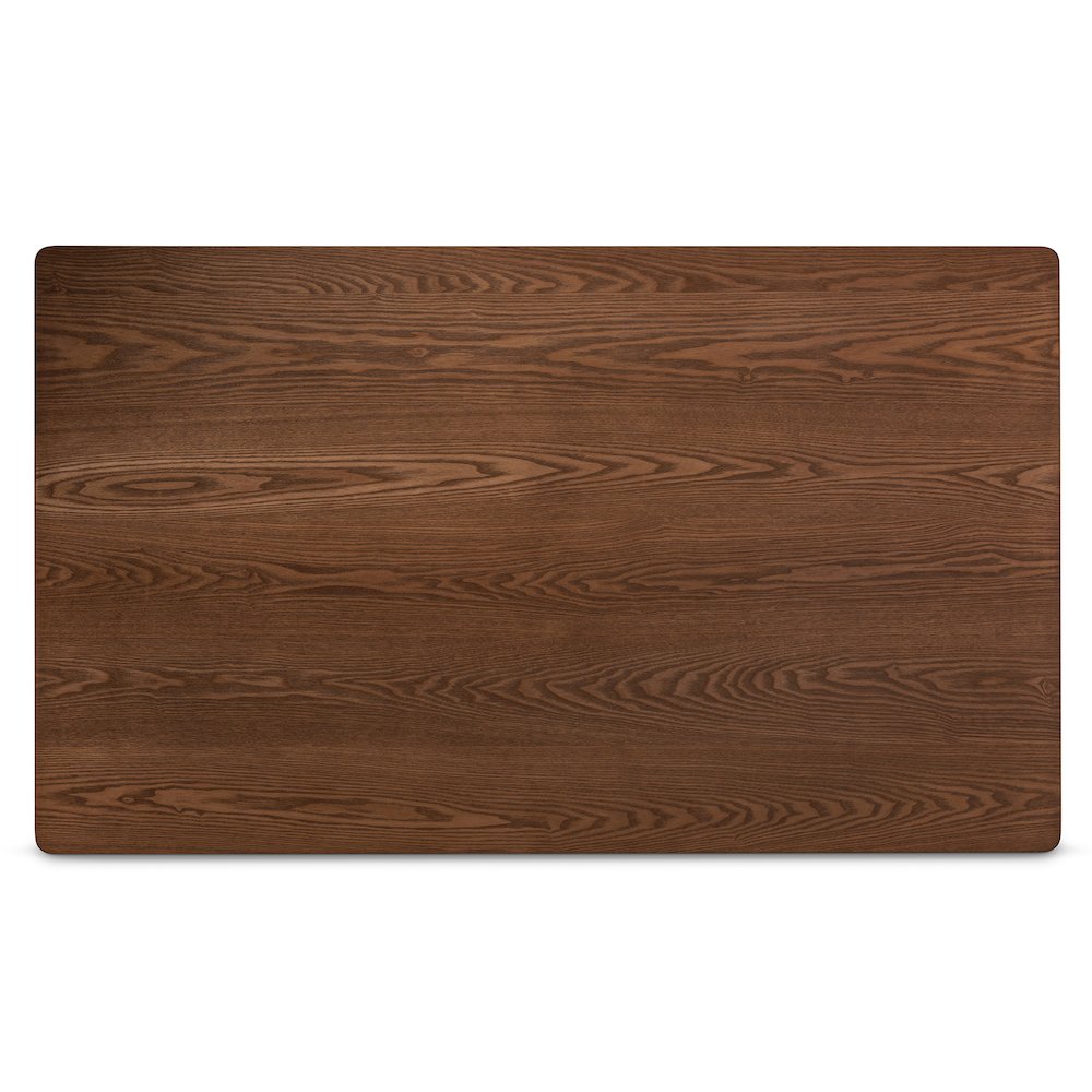Saxton Mid-Century Modern Transitional Walnut Brown Finished Wood Dining Table