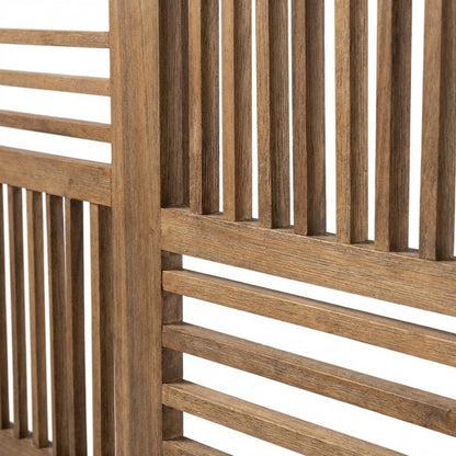Brown Rubberwood King Size Headboard with Modern Design and Durable Wood Frame